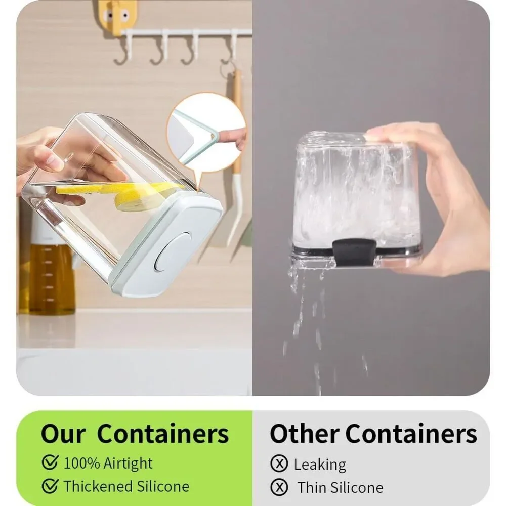 Food Storage Containers with Lids 2.9Qt 2Pcs Airtight Pop Food Storage Container